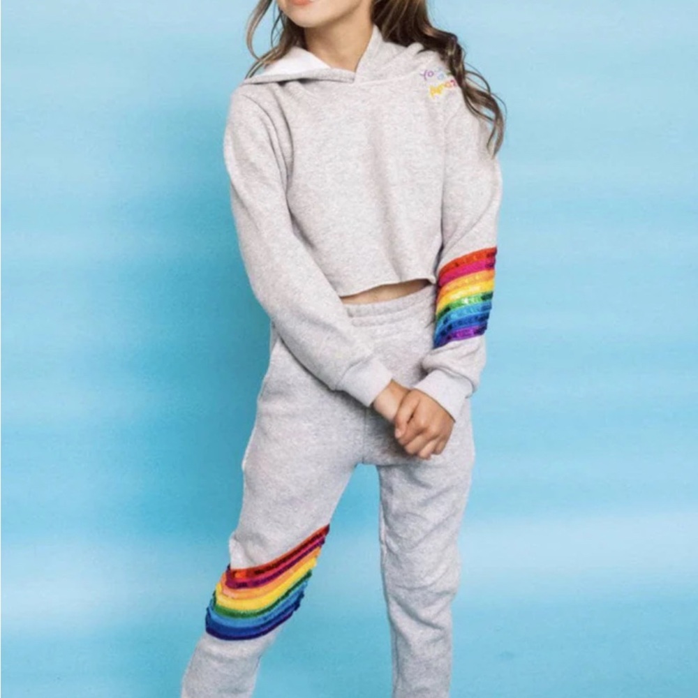 Lola + The Boys you are amazing sequin jogger set